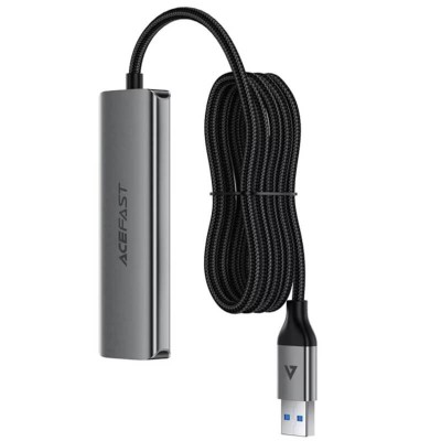 Hub USB, 5Gbps, 4 x USB3.0, 5V/3A, Plug & Play Acefast J17, gri - 3