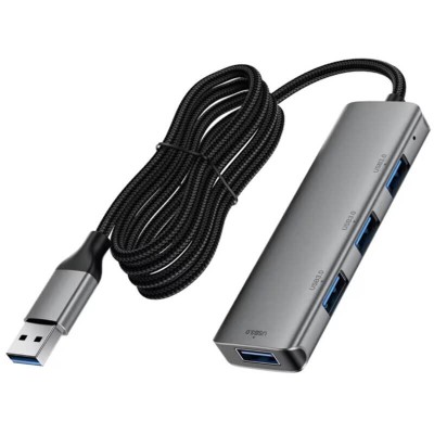 Hub USB, 5Gbps, 4 x USB3.0, 5V/3A, Plug & Play Acefast J17, gri - 1