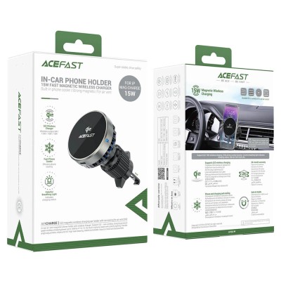Suport auto cu incarcare wireless MagSafe Qi2 Acefast, D40, gri - 5