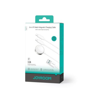 Incarcator Wireless pentru Apple Watch, USB la 2x Lightning, 3.5W, 1.2m - JoyRoom (S-IW007) - alb - 1