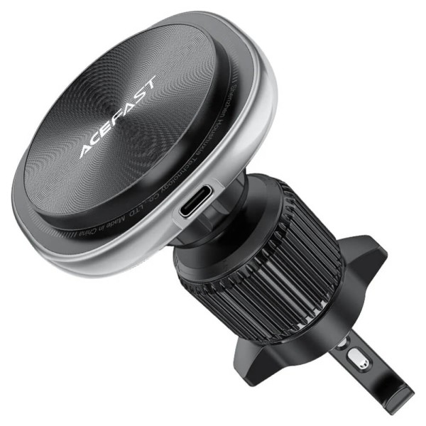 Suport pentru Telefon 4.7 - 6.9" cu Magnet, 15W, USB-C, Incarcare Wireless - Acefast (D41) - Silver