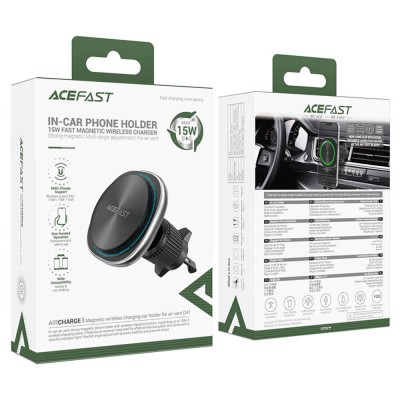 Suport pentru Telefon 4.7 - 6.9" cu Magnet, 15W, USB-C, Incarcare Wireless - Acefast (D41) - Silver - 7