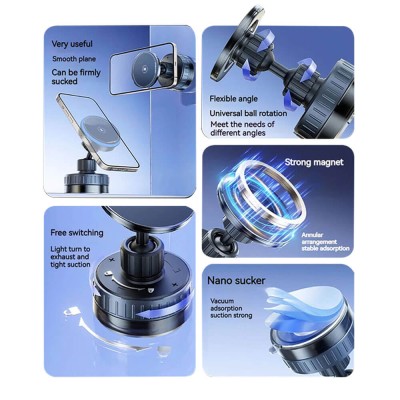 Suport auto MagSafe cu incarcare wireless pentru telefon 15W Techsuit ChargeMagX HOLD253 - 6