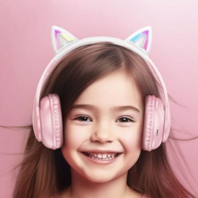 Casti pentru Copii, Ajustabile - Hoco Cat Ear (W42) - Purple Grape