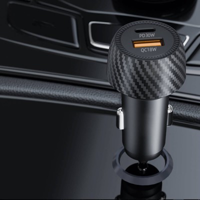 Incarcator auto Fast Charge USB, Type-C, 48W Techsuit C7, negru - 4
