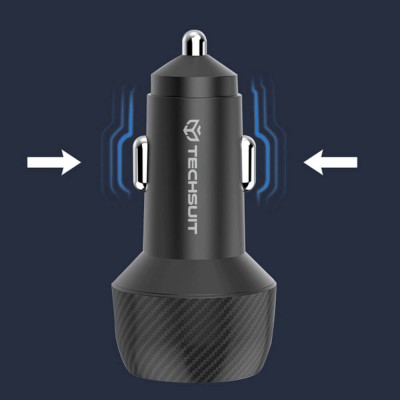 Incarcator auto Fast Charge USB, Type-C, 48W Techsuit C7, negru - 5