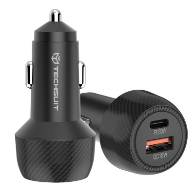 Incarcator auto Fast Charge USB, Type-C, 48W Techsuit C7, negru - 7