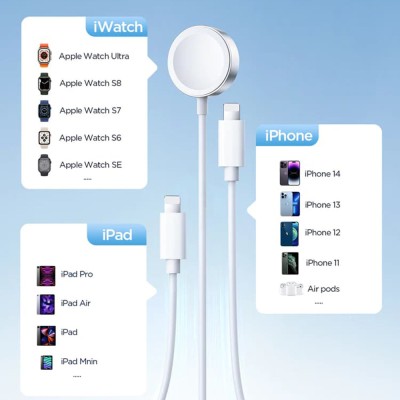Incarcator Wireless pentru Apple Watch, USB la 2x Lightning, 3.5W, 1.2m - JoyRoom (S-IW007) - alb - 8