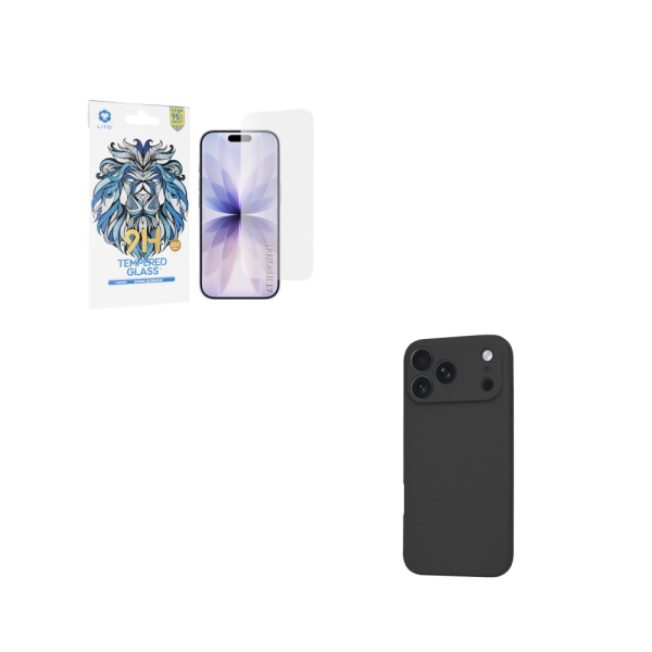 Kit siguranta folie sticla + husa de protectie iPhone 17