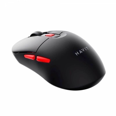Mouse Fara Fir 2.4GHz, 800/1200/1600 DPI, ABS, PC- Havit (MS59WB) - Black / Red - 1