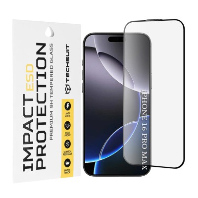 Folie sticla iPhone 16 Pro Max Techsuit ESD Glass, negru - 1