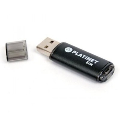 MemoryStick Platinet 32GB USB 2.0 – Carcasa aluminiu, PMFE32, 40621, negru - 1