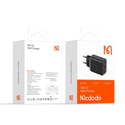 Incarcator retea, Mcdodo, 12W Fast Charge, 2xUSB, incarcare rapida, pentru Samsung / iPhone / Xiaomi / Oppo / Motorola - 7