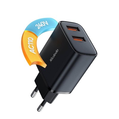 Incarcator retea, Mcdodo, 12W Fast Charge, 2xUSB, incarcare rapida, pentru Samsung / iPhone / Xiaomi / Oppo / Motorola - 1