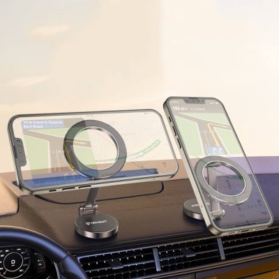 Suport de Telefon pentru Bord, Compatibil MagSafe + Adaptor iRing - Techsuit TitanMagX (S13) - Gray - 5