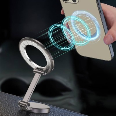 Suport de Telefon pentru Bord, Compatibil MagSafe + Adaptor iRing - Techsuit TitanMagX (S13) - Gray - 6