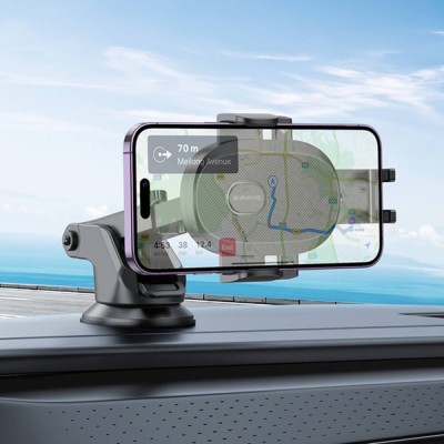 Suport de Telefon pentru Masina cu Prindere pe Bord, Ajustabil, 4.5–7" - Borofone Grand (BH93) - Black - 5