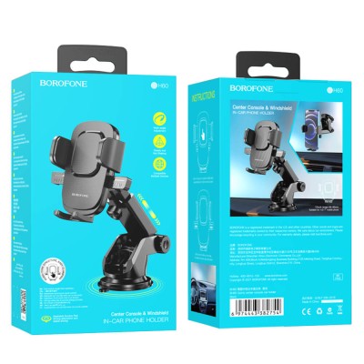 Suport telefon auto bord/parbriz 4.5-7", Borofone Dainty BH60, negru - 7