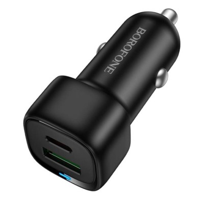 Incarcator pentru Masina, USB-C, USB-A 38W - Borofone Cloud (BZ34B) - Black - 1