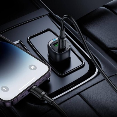 Incarcator pentru Masina, USB-C, USB-A 38W - Borofone Cloud (BZ34B) - Black - 3