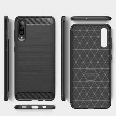 Husa pentru Samsung Galaxy A70 / A70s - Techsuit Carbon Silicone - Black - 7