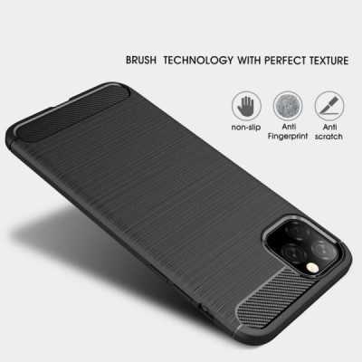 Husa pentru iPhone 11 Pro - Techsuit Carbon Silicone - Black - 4