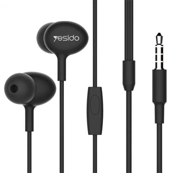 Casti Audio Stereo Jack 3.5mm, cu Microfon, 1.2m - Yesido (YH13) - negru