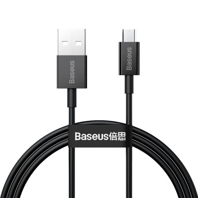 Cablu de date USB la Micro-USB Baseus, 2A, 1m, negru, CAMYS-01 - 1 Cablu de date USB la Micro-USB Baseus, 2A, 1m, negru, CAMYS-01 - 1