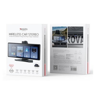 Camera pentru Masina cu Ecran 10.26", Plug&Play, CarPlay, Android Auto, AirPlay - Yesido (KM19) - Black