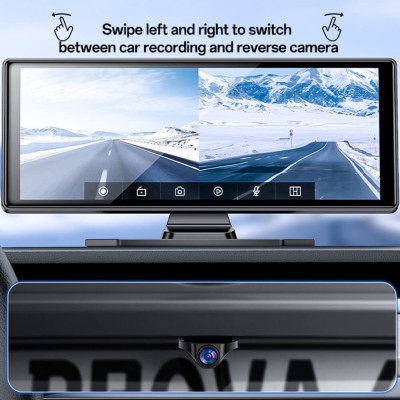 Camera pentru Masina cu Ecran 10.26", Plug&Play, CarPlay, Android Auto, AirPlay - Yesido (KM19) - Black