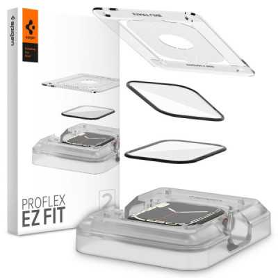 Folie pentru Apple Watch 7 / 8 45mm (set 2) - Spigen ProFlex EZ Fit - Black - 1