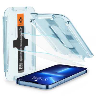 Folie pentru iPhone 13 / 13 Pro / iPhone 14 (set 2) - Spigen Glas.tR EZ FIT - Clear - 4