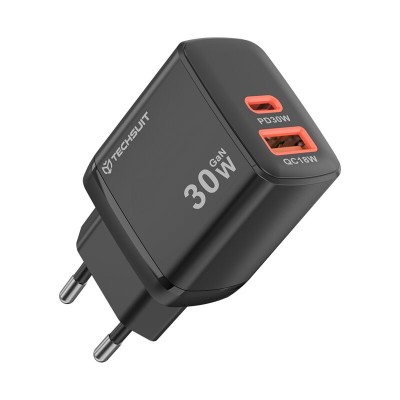 Incarcator priza Type-C, USB, 30W Techsuit CH1, negru