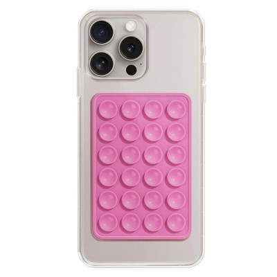 Suport cu Ventuze pentru Telefon, Dreptunghiular - Techsuit (SPP-PAD) - Powder Pink