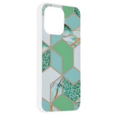 Husa pentru iPhone 13 Pro - Techsuit Marble Series - Green Hex - 2