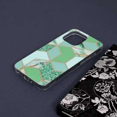 Husa pentru iPhone 13 Pro - Techsuit Marble Series - Green Hex - 4