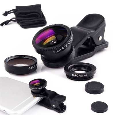 Lentile pentru telefon (set 3) - Techsuit Macro, Wide Angle, Fish Eye (W33) - Black - 6