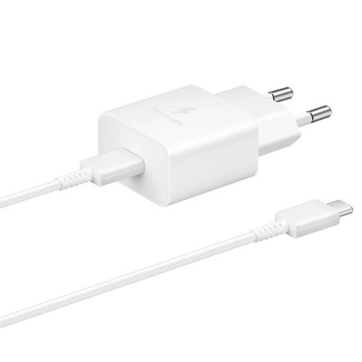 Incarcator Samsung tip C + cablu Type-C 15W, alb, EP-T1510XWEGEU, blister - 5 Incarcator Samsung tip C + cablu Type-C 15W, alb, EP-T1510XWEGEU, blister - 5