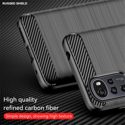 Husa pentru Motorola Moto G22 - Techsuit Carbon Silicone - Black - 6