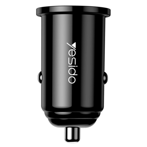 Incarcator auto Yesido Y38, USB QC2.0, QC3.0, FCP, AFC 18W, 3A, negru