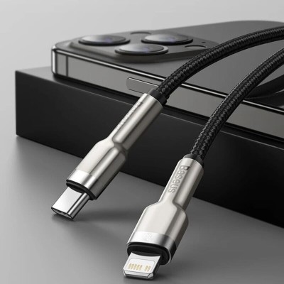 Cablu date Type-C la Lightning Baseus, 20W, 25cm, negru, CATLJK-01 - 5 Cablu date Type-C la Lightning Baseus, 20W, 25cm, negru, CATLJK-01 - 5