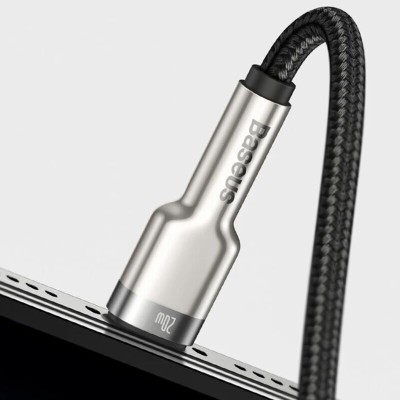 Cablu date Type-C la Lightning Baseus, 20W, 25cm, negru, CATLJK-01 - 4 Cablu date Type-C la Lightning Baseus, 20W, 25cm, negru, CATLJK-01 - 4