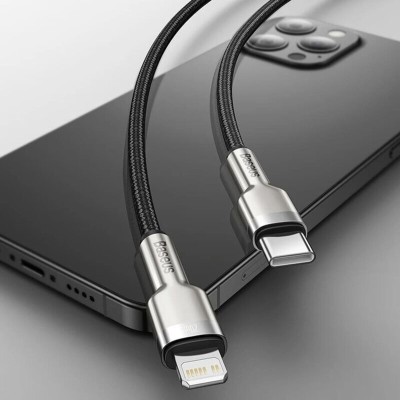 Cablu date Type-C la Lightning Baseus, 20W, 25cm, negru, CATLJK-01 - 6 Cablu date Type-C la Lightning Baseus, 20W, 25cm, negru, CATLJK-01 - 6