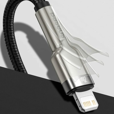 Cablu date Type-C la Lightning Baseus, 20W, 25cm, negru, CATLJK-01 - 3 Cablu date Type-C la Lightning Baseus, 20W, 25cm, negru, CATLJK-01 - 3