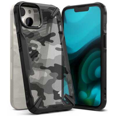 Husa pentru iPhone 14 Plus - Ringke Fusion X Design - Camo Black - 1