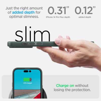 Husa pentru iPhone 14 Pro - Spigen Ultra Hybrid - Abyss Green - 7