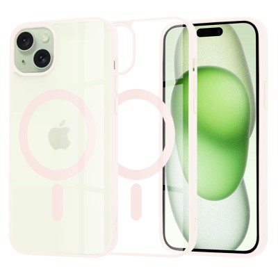 Husa iPhone 15 Plus Techsuit MagSafe, roz - 1 Husa iPhone 15 Plus Techsuit MagSafe, roz - 1