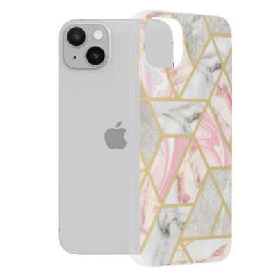 Husa pentru iPhone 14 Plus - Techsuit Marble Series - Pink Hex - 1