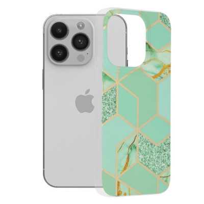 Husa pentru iPhone 14 Pro - Techsuit Marble Series - Green Hex - 1