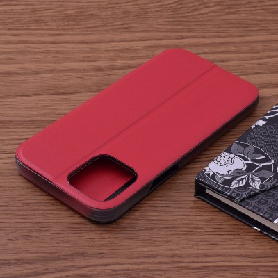 Husa iPhone 12 Pro Max Eco Leather View flip tip carte, rosu - 4